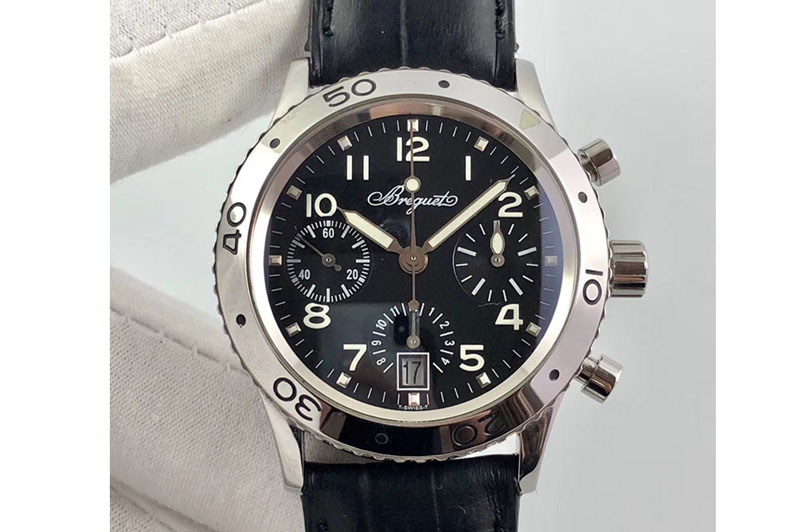 Breguet Type XX Chrono SS/LE Black Dial A7750
