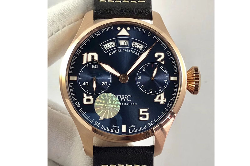 IWC Big Pilot Real PR IW502701 RG YLF 1:1 Best Edition Blue Dial on Black Calfskin Strap A52850