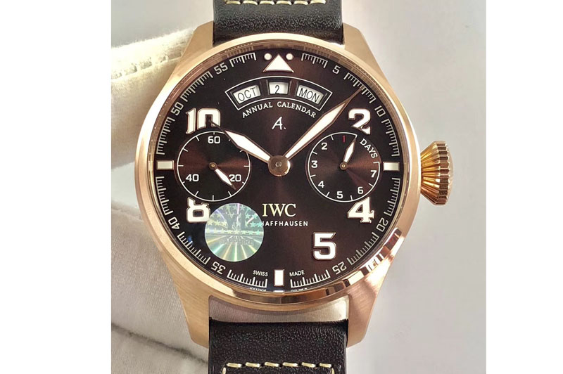 IWC Big Pilot Real PR IW502706 RG YLF 1:1 Best Edition Brown Dial on Black Calfskin Strap A52850
