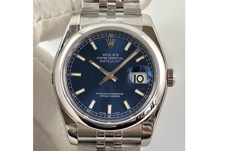 Rolex DateJust 36 SS 116200 ARF 1:1 Best Edition Blue Dial Stick Markers on SS Jubilee Bracelet SA3135