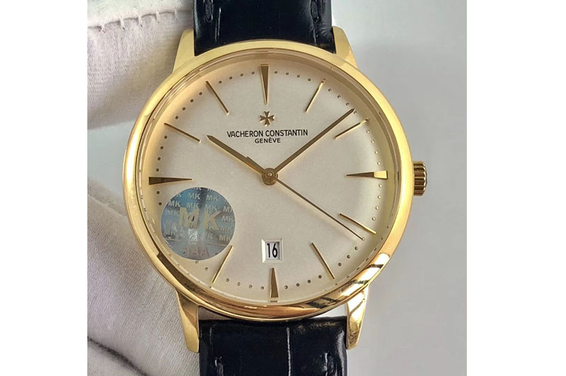 Vacheron Constantin Patrimony 85150 YG MKF 1:1 Best Edition Silver White Dial on Black Leather MIYOTA 9015 to Cal.2450SC