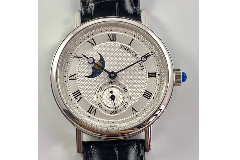 Breguet Classique 4396 Complicated SS White Textured Dial Leather Strap Cal.5165R