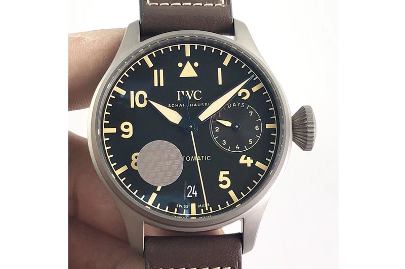 IWC Big Pilot IW501004 TI ZF 1:1 Best Edition Black Dial on Brown Leather Strap A52110