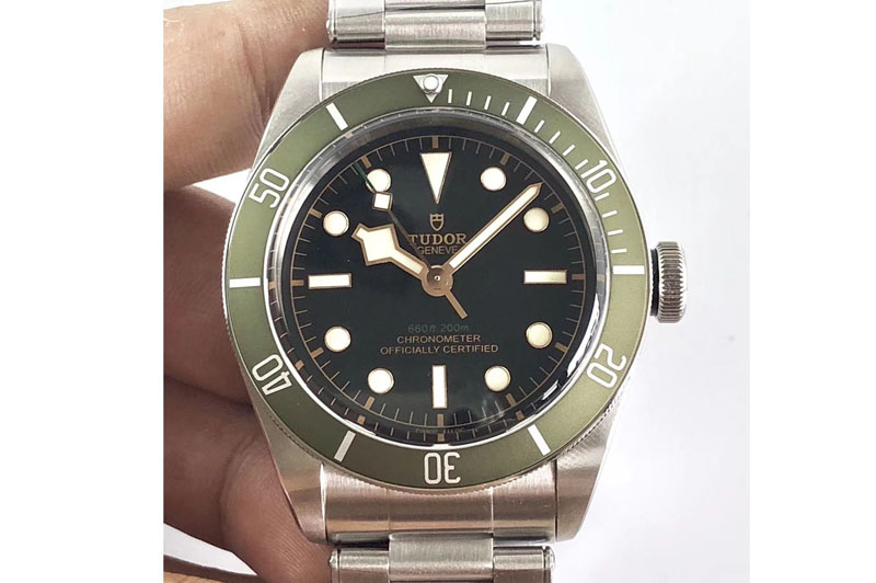 Tudor Heritage 2016 Black Bay Shield ZF 1:1 Best Edition Green Bezel on SS Bracelet A2824