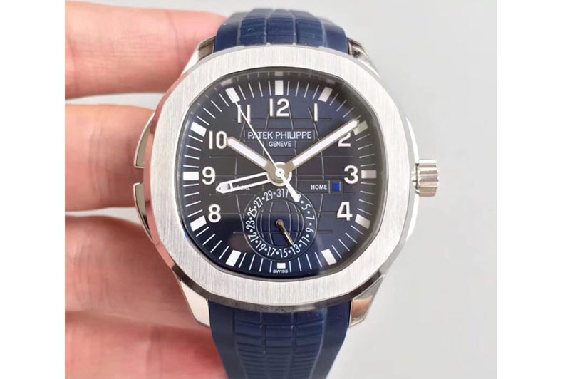 Patek Philippe Aquanaut Jumbo 5164A SS Blue Dial on Blue Rubber Strap 324SC