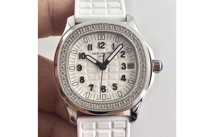 Patek Philippe Aquanaut Jumbo 5069G SS Best Edition White Dial on White Rubber Strap Asain PP324CS(Free box)