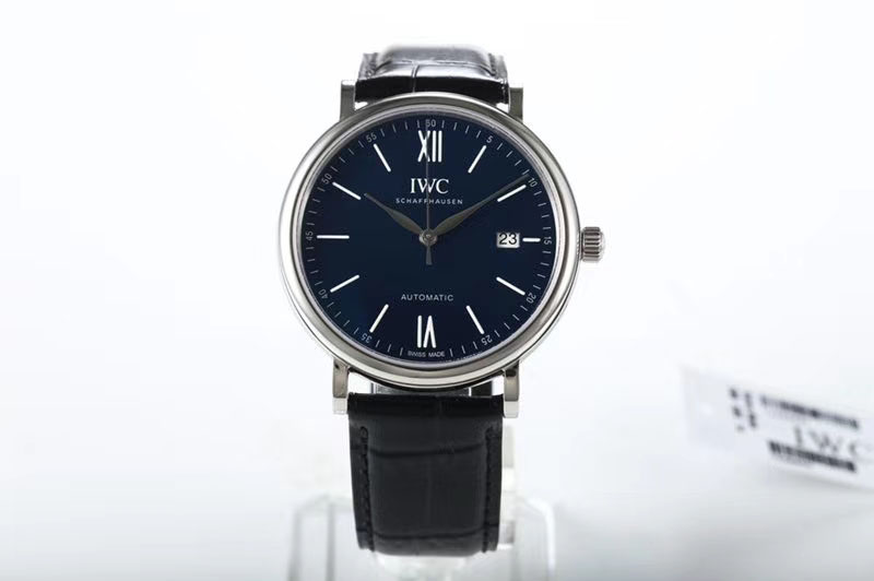 IWC IW356519 Portofino Automatic Edition Blue Dial Black Leather Strap