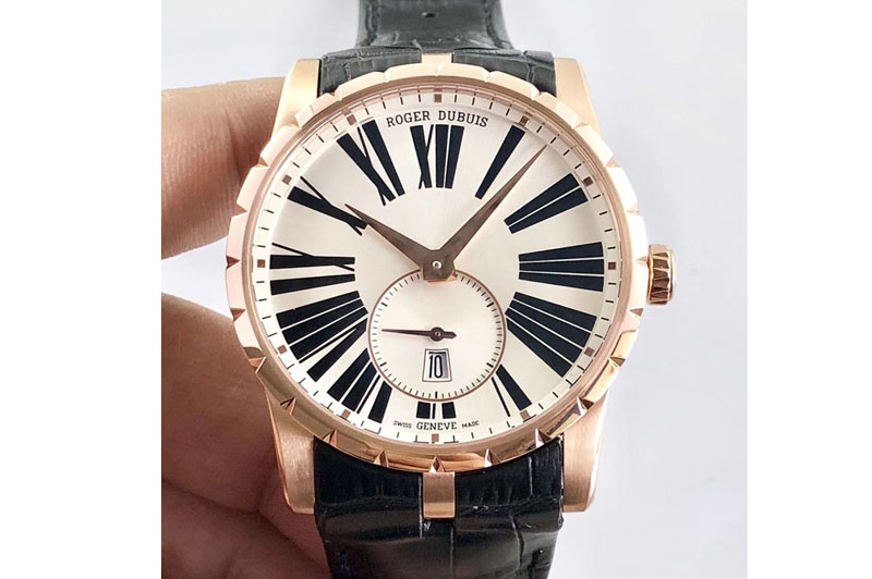 Roger Dubuis Excalibur 42mm Dbex0536 RG RDF 1:1 Best Edition Silver Dial on Black Leather Strap A830