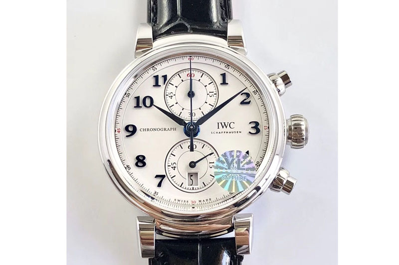 IWC Da Vinci Chrono Laureus IW393402 SS YLF 1:1 Best Edition White Dial Blue Markers A7750