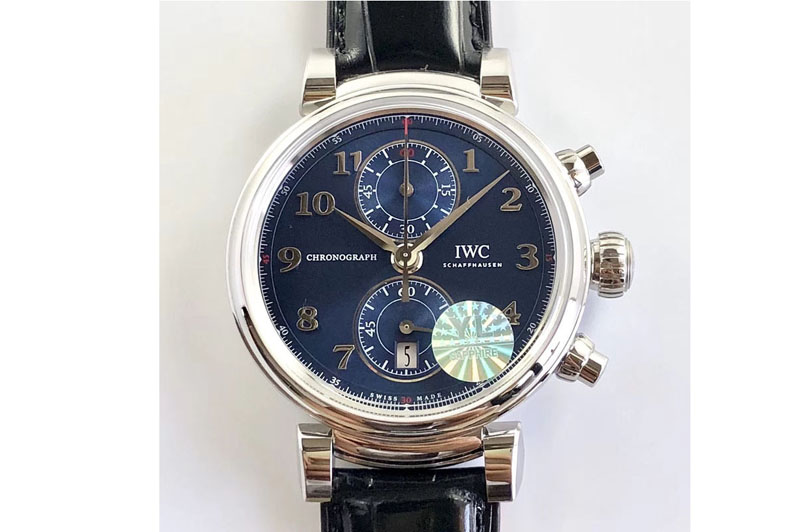 IWC Da Vinci Chrono Laureus IW393402 SS YLF 1:1 Best Edition Blue Dial A7750