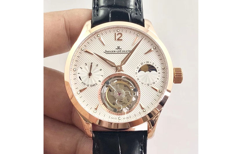 Jaeger-LeCoultre Master Tourbillon RG Power Reserve and Moonphase White Dial Asian Tourbillon