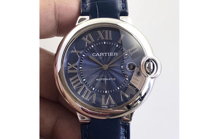 Cartier Ballon Bleu 42mm SS ARF Best Edition Blue Textured Dial on SS Bracelet Cal.049