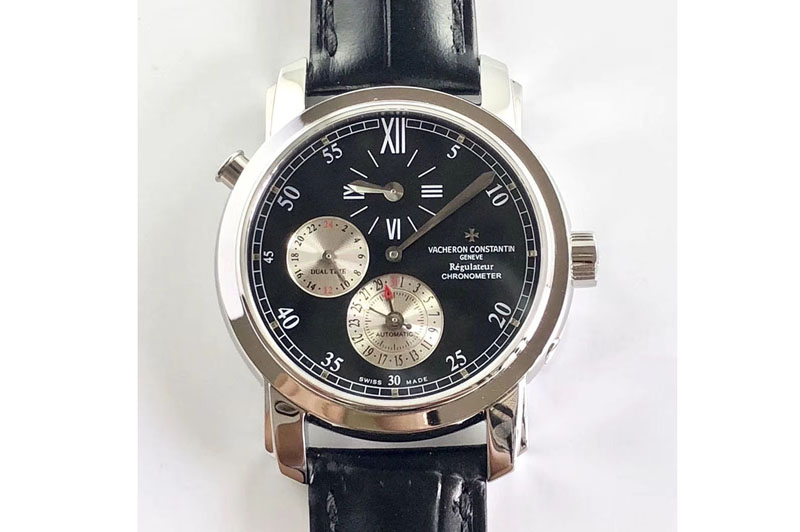 Vacheron Constantin Malte 42005 SS K11F Best Edition black dial on black leather strap A1206 RDT