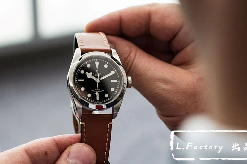 Tudor Black Bay 41mm LF 1:1 Best Edition Black Dial on Brown Leather Strap A2824