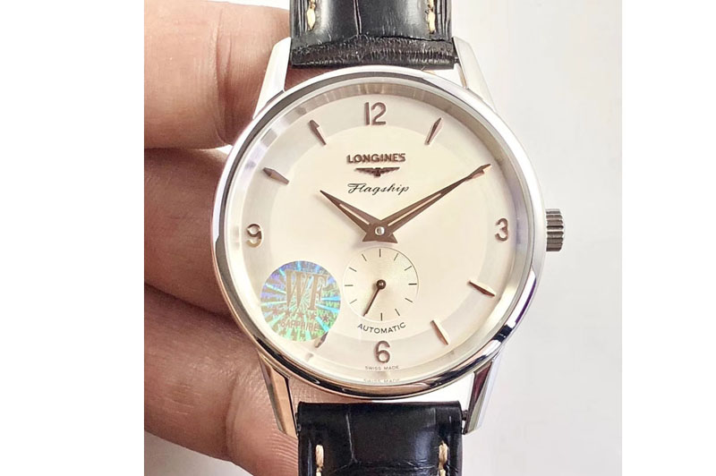 Longines Flagship Heritage 60th Anniversary OXF 1:1 Best Edition White Dial on Brown Leather Strap MIYOTA 9015