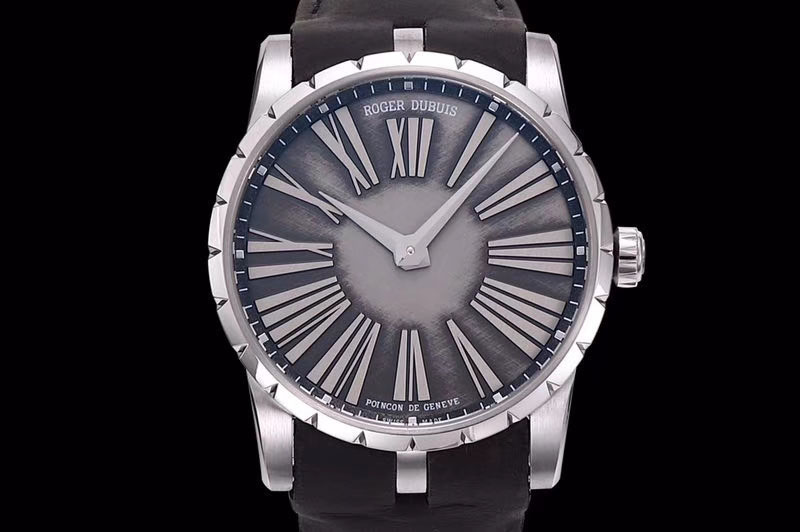 Roger Dubuis Excalibur 42mm Dbex0050 SS RDF 1:1 Best Edition Gray Dial on Brown Leather Strap A830