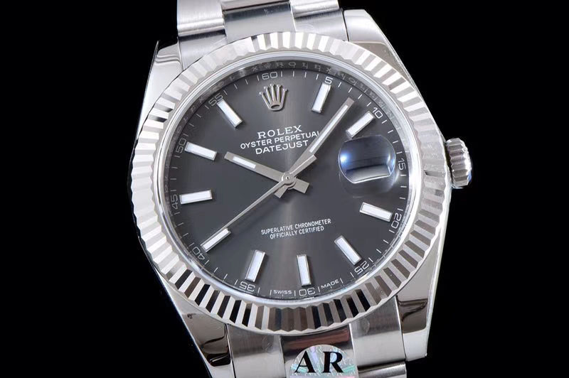 Rolex DateJust 41 126334 ARF 1:1 Best Edition 904L Steel Gray Dial on Oyster Bracelet A2824