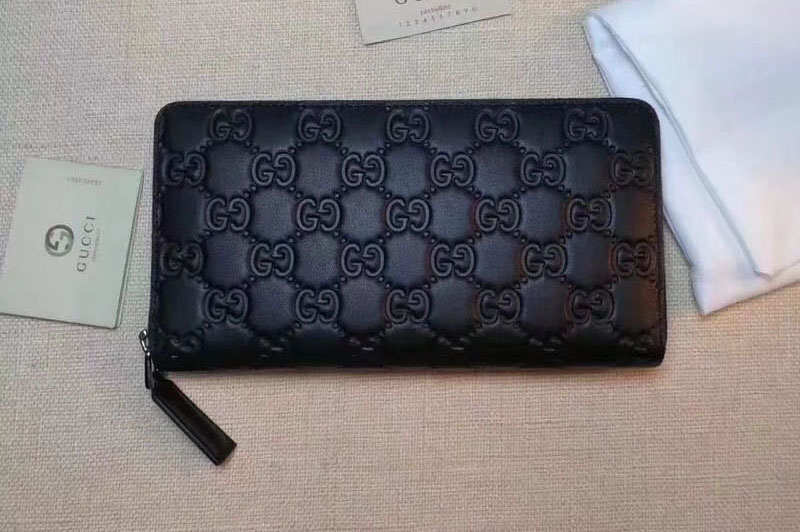 Gucci Microguccissima Leather Zip Around Wallet 307987 Black