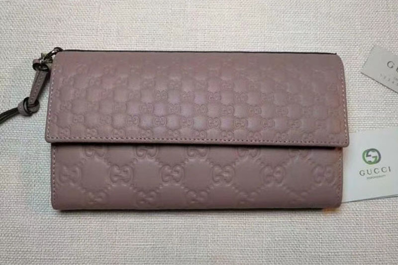 Gucci 323396 Guccissima Leather Continental Wallet Pink