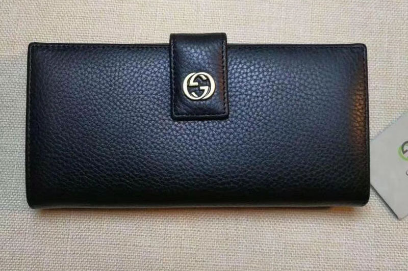Gucci 337335 Calf Leather Wallet Black