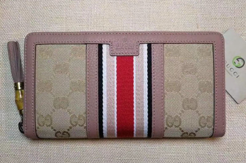 Gucci Rania GG Canvas Zip Around Wallets 353651 Pink