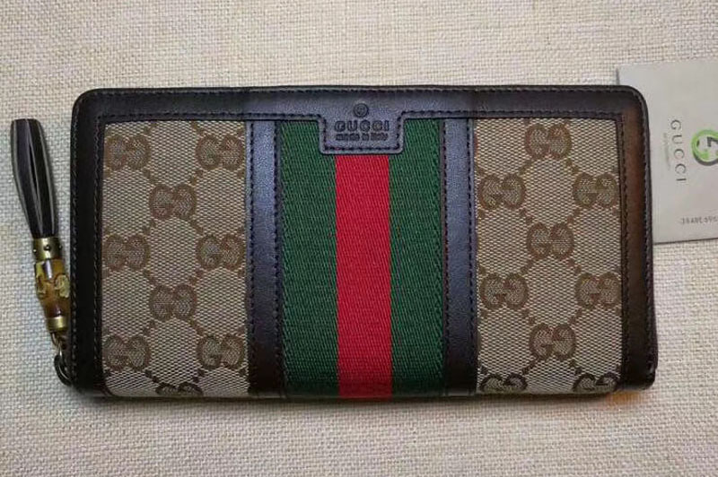 Gucci Rania GG Canvas Zip Around Wallets 353651 Black