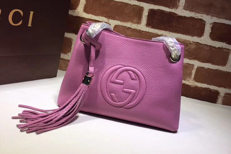 Gucci 387043 Soho Leather Chain Strap Shoulder Bag Rosy