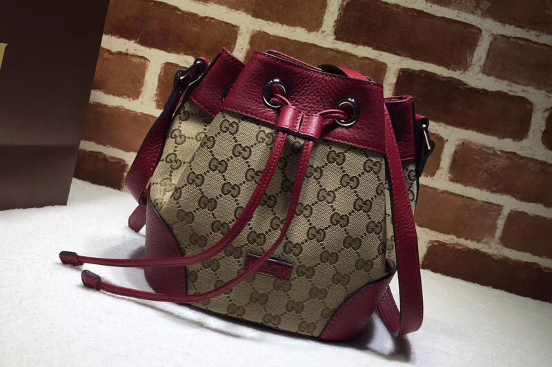 Gucci 388704 Classic GG Canvas Small Bucket Bags Red
