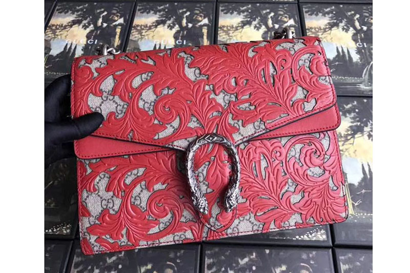 Gucci 400235 Dionysus Arabesque Shoulder Bag Red