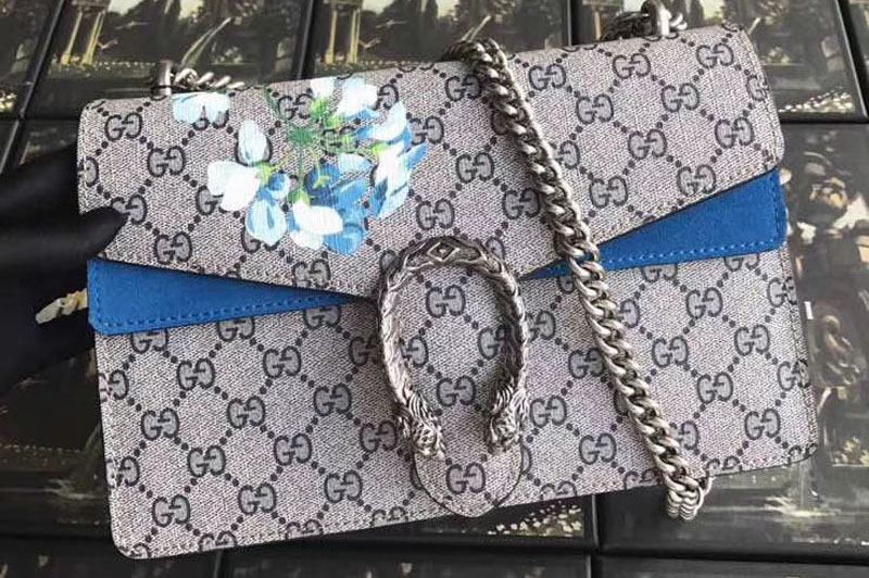 Gucci 400249 Dionysus GG Blooms Shoulder Bag Blue