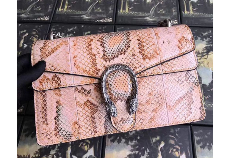 Gucci 400249 Dionysus Python Shoulder Bag Pink