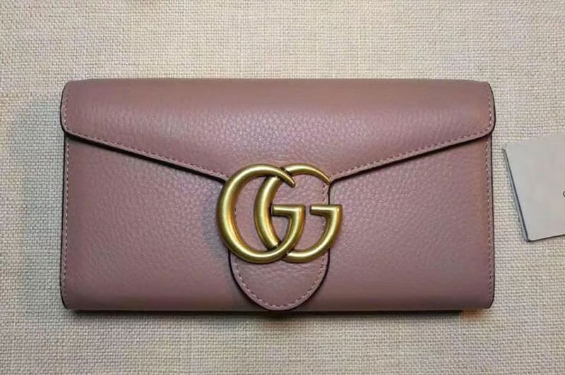 Gucci 400586 GG Marmont Continental Wallet Pink