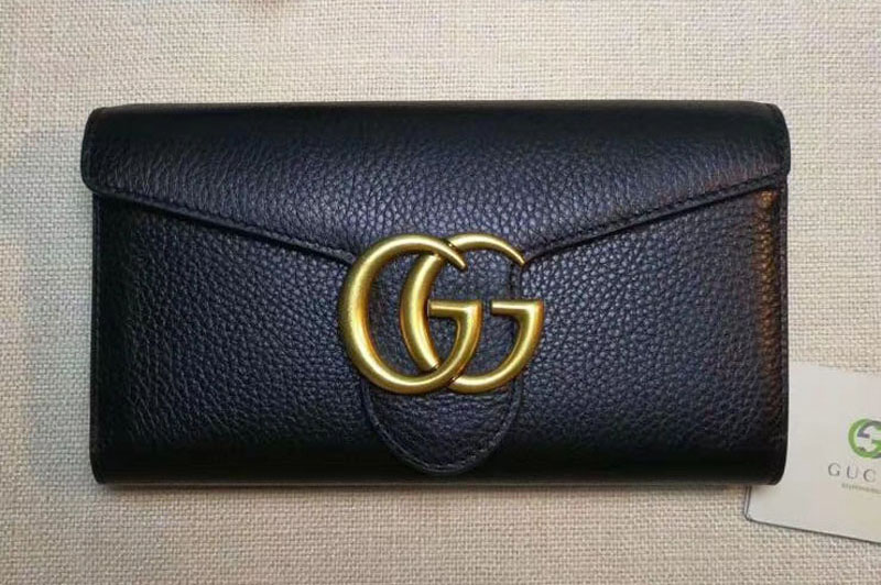 Gucci 400586 GG Marmont Continental Wallet Black