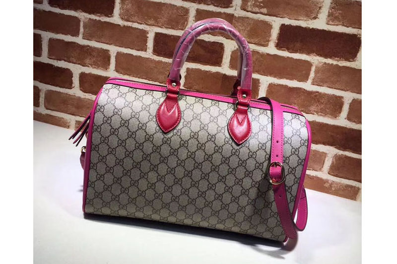 Gucci 409527 GG Supreme Boston Bag Rosy