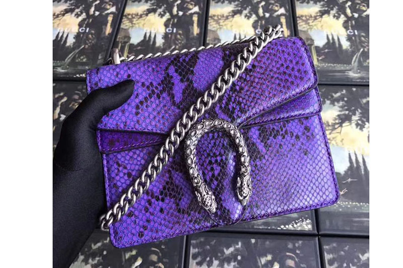 Gucci 421970 Dionysus Original Python Leather Shoulder Bag Purple