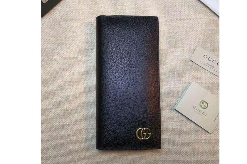 Gucci GG Marmont Black Original Leather Long Wallet 428740 Black