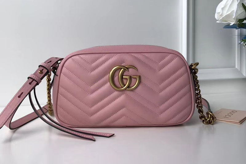 Gucci 447632 GG Marmont Matelasse Shoulder Bags Pink