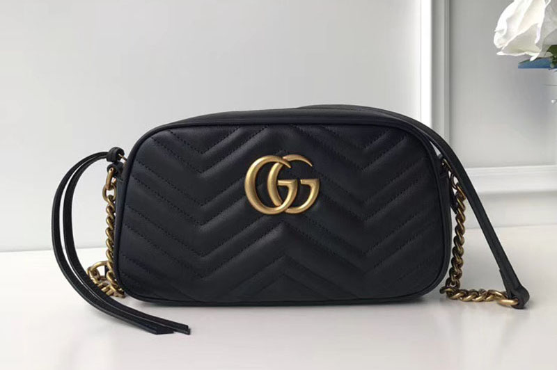 Gucci 447632 GG Marmont Matelasse Shoulder Bags Black
