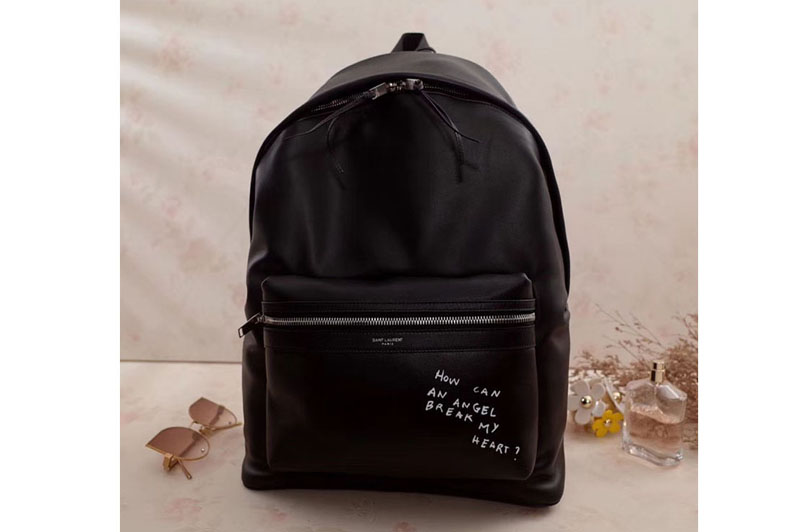 YSL Yves Saint Laurent Classic City Backpack 454318 Black Leather