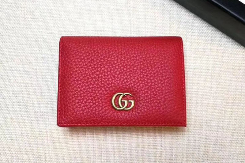 Gucci 456126 Leather card case Wallets Red