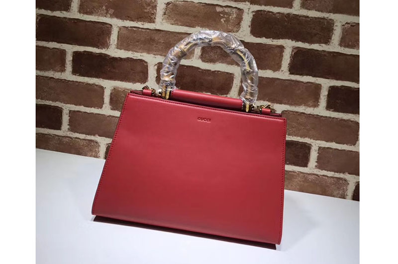 Gucci Nymphaea Leather Top Handle Bag 459076 Red