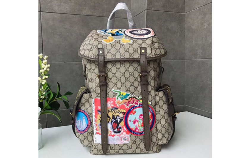 Gucci Soft GG Supreme Embroidered Donald Duck Backpack With AppliqueS 460029