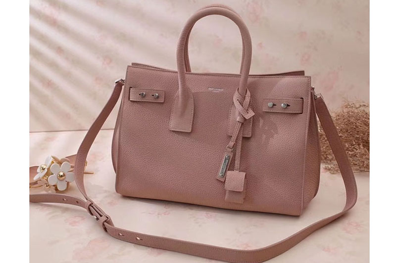 Saint Laurent Sac De Jour Souple Bag Grained Leather 464960 Pink