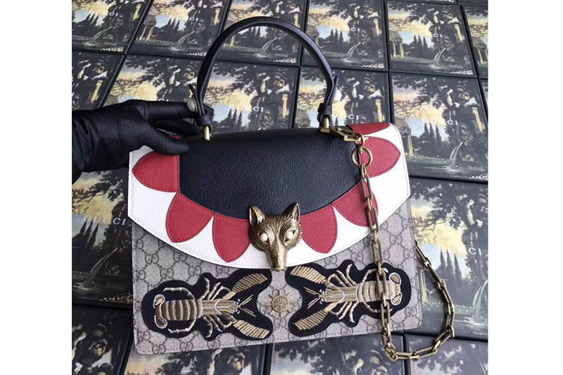 Gucci Broche GG Supreme Top Handle Bag 466432