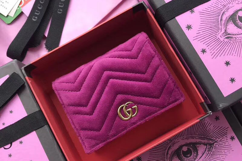 Gucci GG Marmont Card Case 466492 Rosy