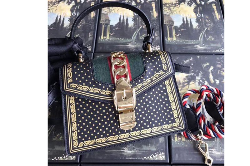 Gucci Sylvie leather mini bag 470270 black
