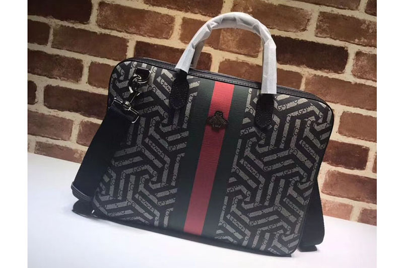 Gucci 473888 GG Supreme briefcase Black