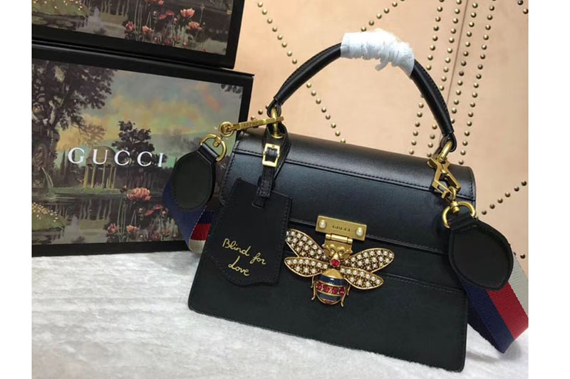 Gucci 476541 Queen Margaret Small Top Handle Bag Black