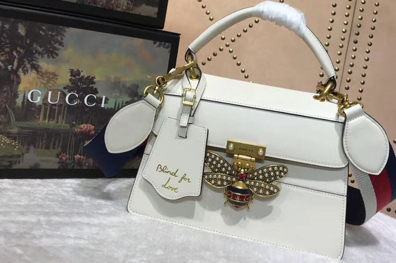 Gucci 476541 Queen Margaret Small Top Handle Bag White