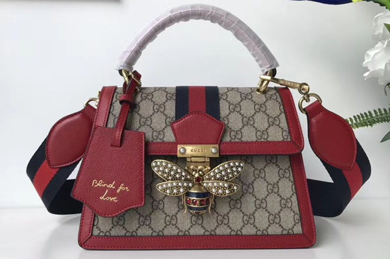 Gucci 476541 Queen Margaret GG Small Top Handle Bag Red